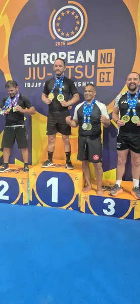Professor Airton no lugar mais alto do pódio, Europeu IBJJF NoGi 2025